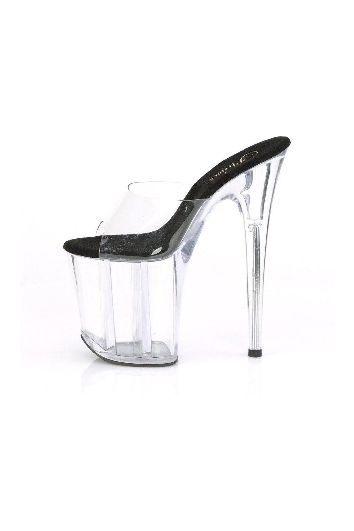 Pleaser Brand FLAMINGO-801 Exotic Black Faux Leather Women's Slide Sandals