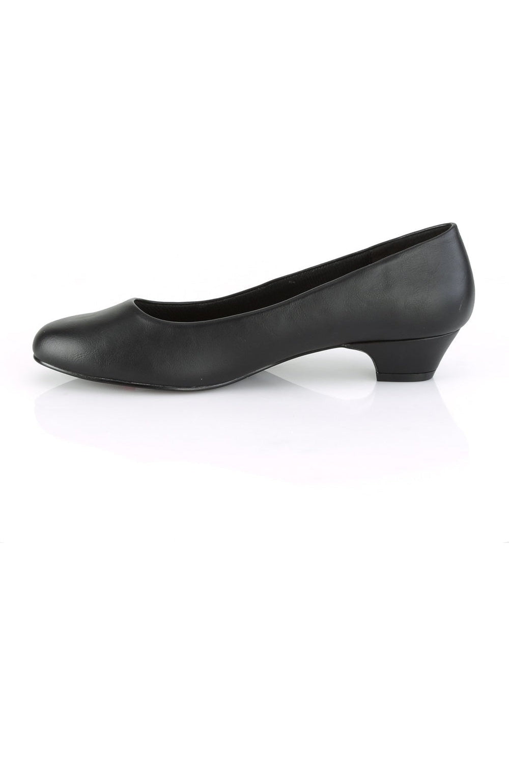 Black Faux Leather GWEN-01 Classic Block Heel Pumps