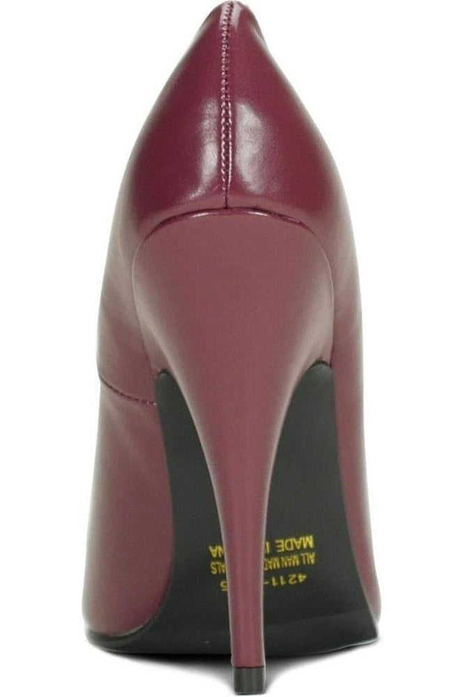 Stylish Vintage High Heel Pump - Sexy-4211 in Elegant Wine Faux Leather