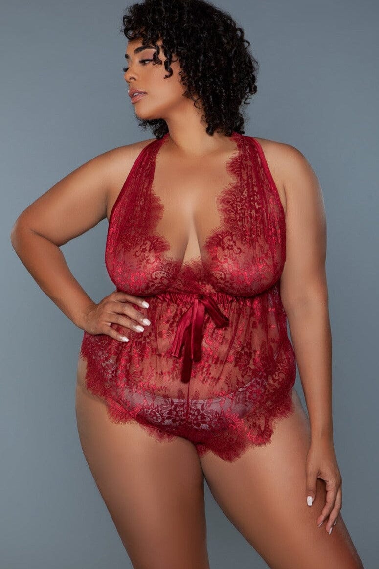 Plus Size Floral Lace Teddy for Women's Intimate Wear