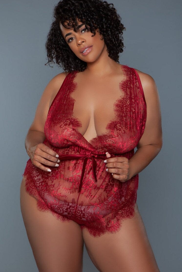 Plus Size Floral Lace Teddy for Women's Intimate Wear