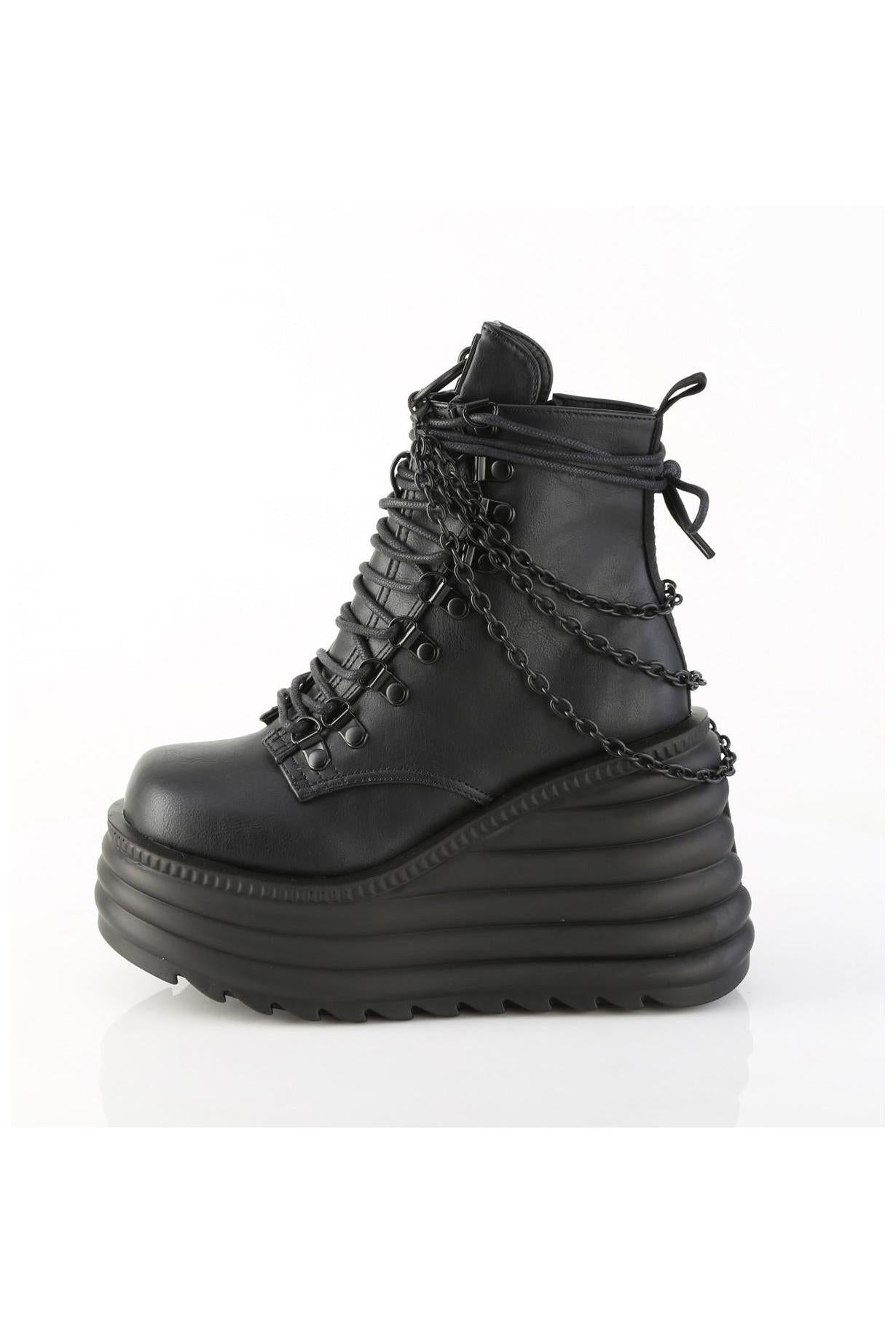 Demonia MORTE - 65 Stylish Ankle Platform Lace - Up Boots for Fashion Enthusiasts