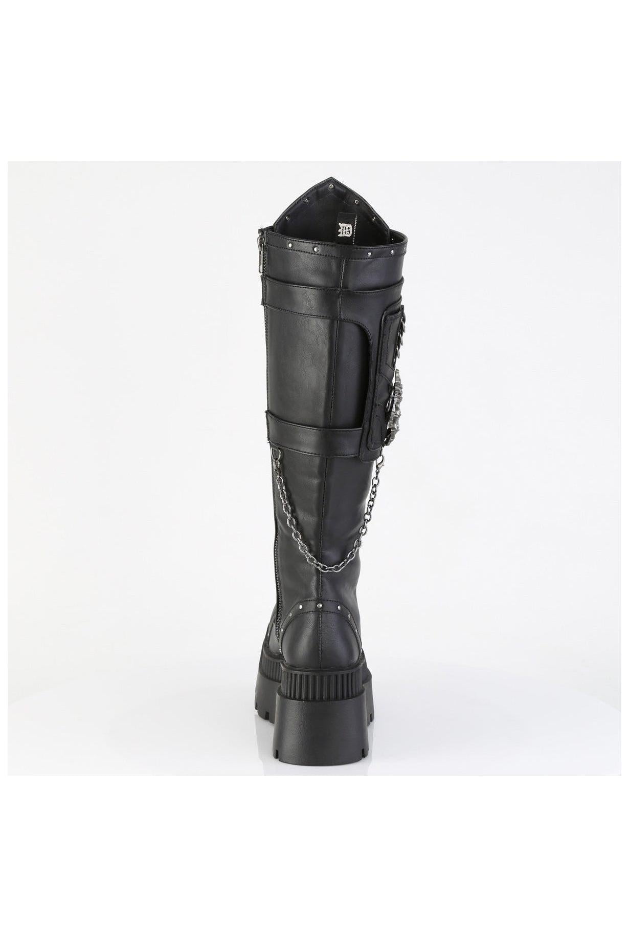 Demonia WRATH - 205 Chunky Heel Square - Toe Platform Knee Boots