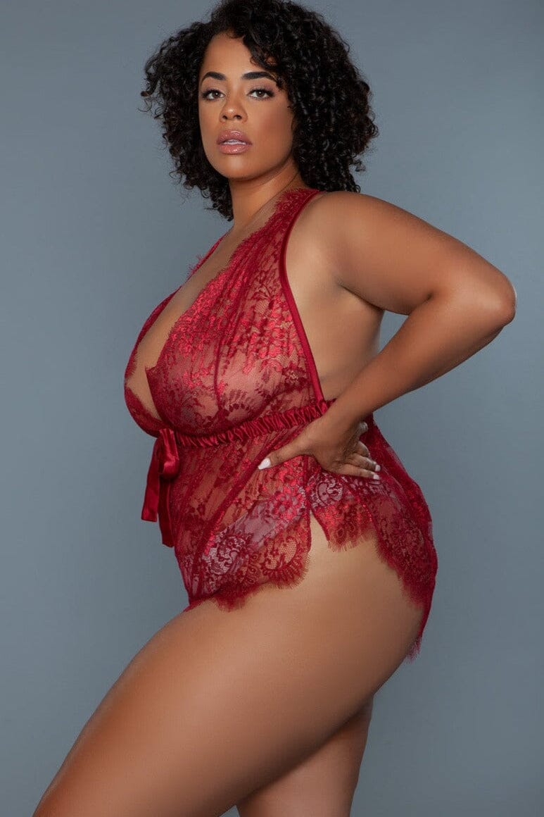 Plus Size Floral Lace Teddy for Women's Intimate Wear