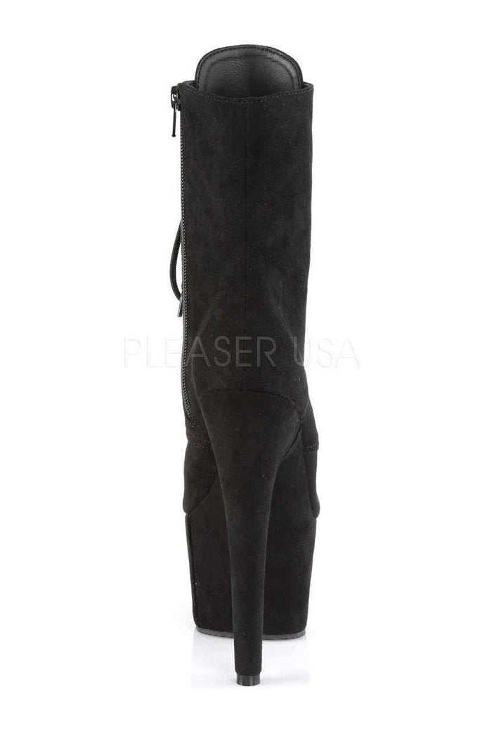 ADORE-1020FS Black Faux Leather Platform Ankle Boot for Fashionable Ladies
