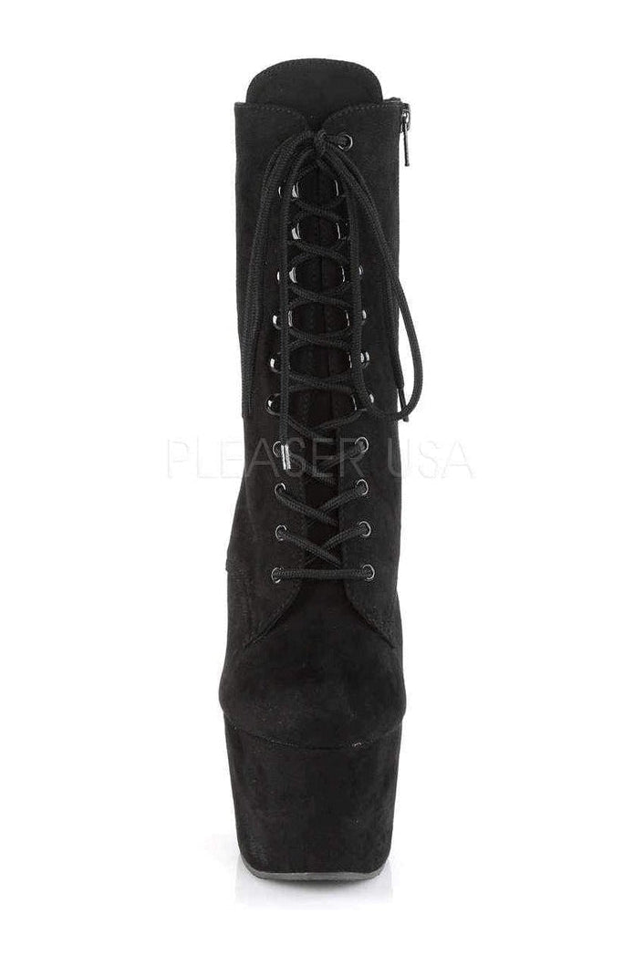 ADORE-1020FS Black Faux Leather Platform Ankle Boot for Fashionable Ladies